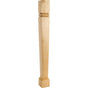 Hardware Resources - 3-1/2'' W x 3-1/2'' D x 35-1/2'' H Hard Maple Bullnose Tapered Post - Unfinished