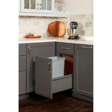 Single 35 Quart Metal Drawer Box Soft-close Trashcan Pullout