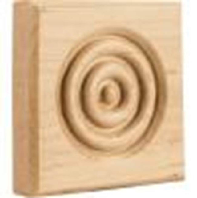 Hardware Resources - 4'' W x 1'' D x 4'' H Oak Beveled Edge Rosette - Unfinished