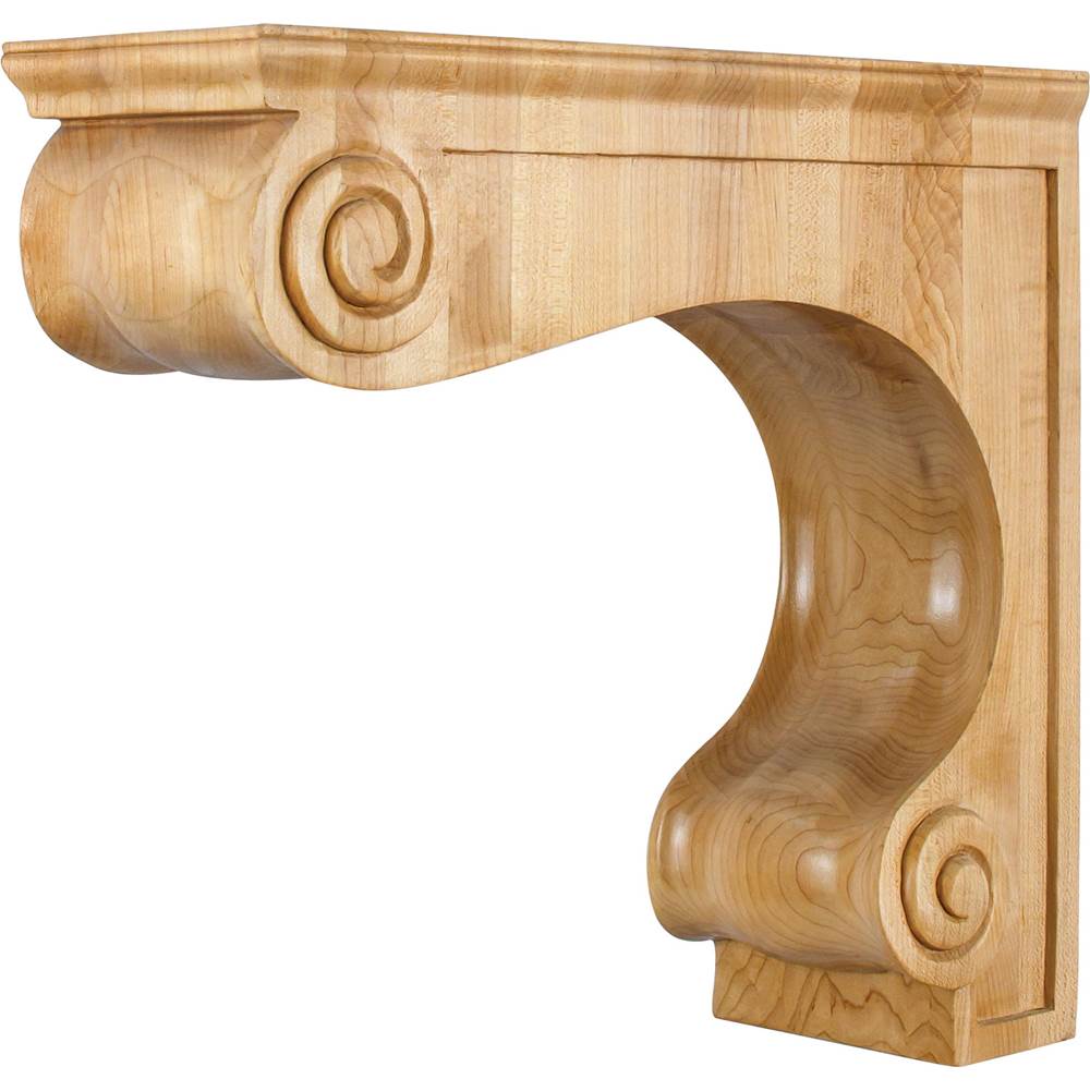 Hardware Resources - 4-5/8'' W x 14'' D x 12-1/2'' H Maple Range Hood Corbel - Unfinished