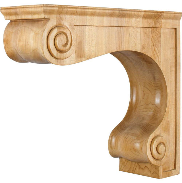 Hardware Resources - 4-5/8'' W x 14'' D x 12-1/2'' H Maple Range Hood Corbel - Unfinished