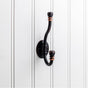 Hardware Resources - 5-3/16'' Brushed Oil Rubbed Bronze Ringed Contemporary Double Prong Wall Mounted Hook - Brushed Oil Rubbed Bronze