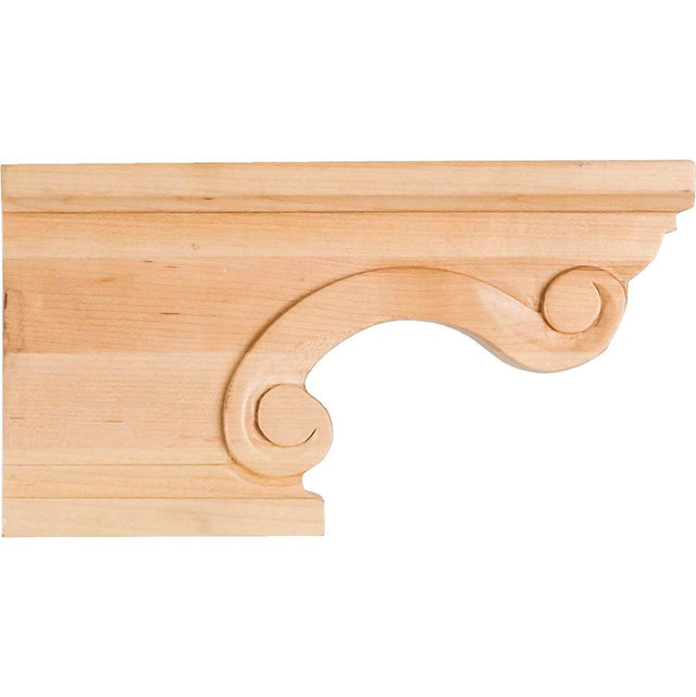 Hardware Resources - 8-1/4'' W x 1-1/2'' D x 4-1/2'' H Alder Scrolled Left Corner Foot - Unfinished