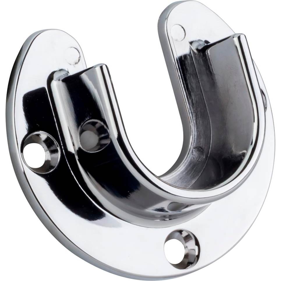 Hardware Resources - Chrome Open Screw-In Mounting Bracket for 1-5/16'' Round Closet Rods - Polished Chrome