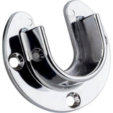 Hardware Resources - Chrome Open Screw-In Mounting Bracket for 1-5/16'' Round Closet Rods - Polished Chrome