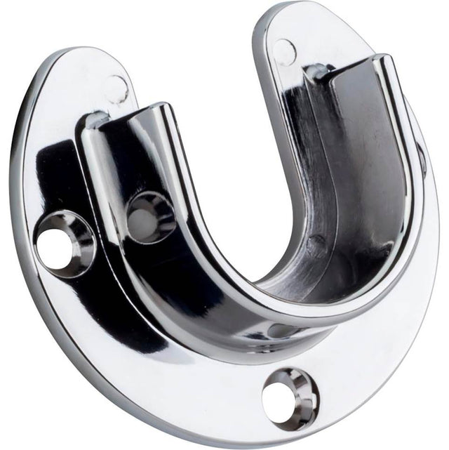 Hardware Resources - Chrome Open Screw-In Mounting Bracket for 1-5/16'' Round Closet Rods - Polished Chrome