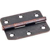 Hardware Resources - Dark Antique Copper Machined 2-1/2'' x 2'' Radius Butt Hinge - Distressed Antique Brass
