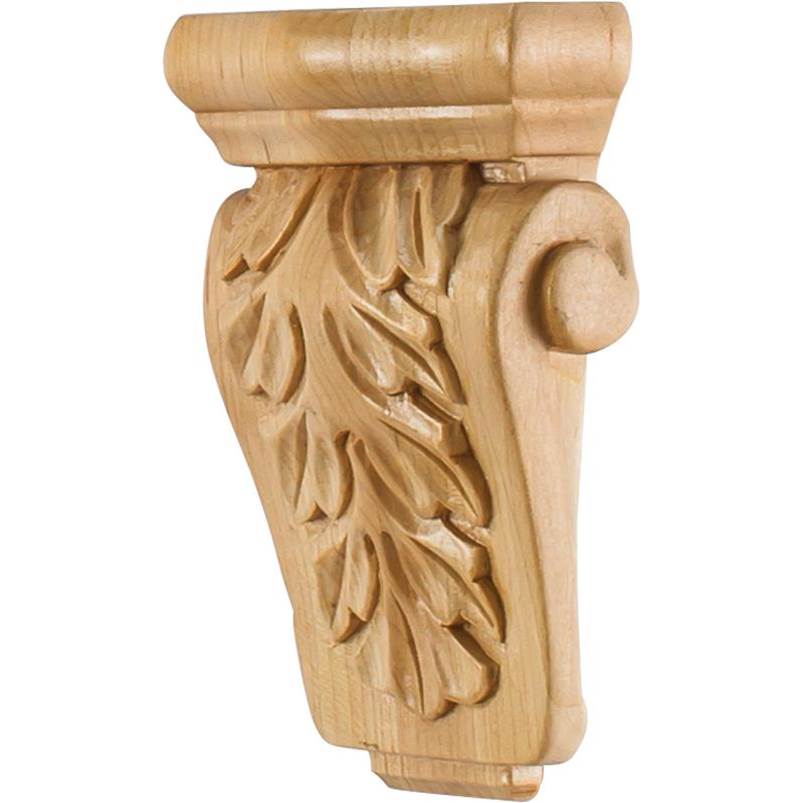 Hardware Resources - 3-5/8'' W x 1-1/2'' D x 5-1/2'' H Cherry Acanthus Corbel - Unfinished