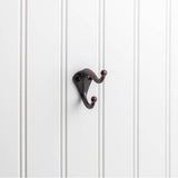Hardware Resources - 2-5/16'' Brushed Oil Rubbed Bronze Traditional Double Prong Ball End Wall Mounted Utility Hook - Brushed Oil Rubbed Bronze