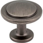 Hardware Resources - 1-1/4'' Diameter Brushed Pewter Round Button Gatsby Cabinet Knob - Brushed Pewter