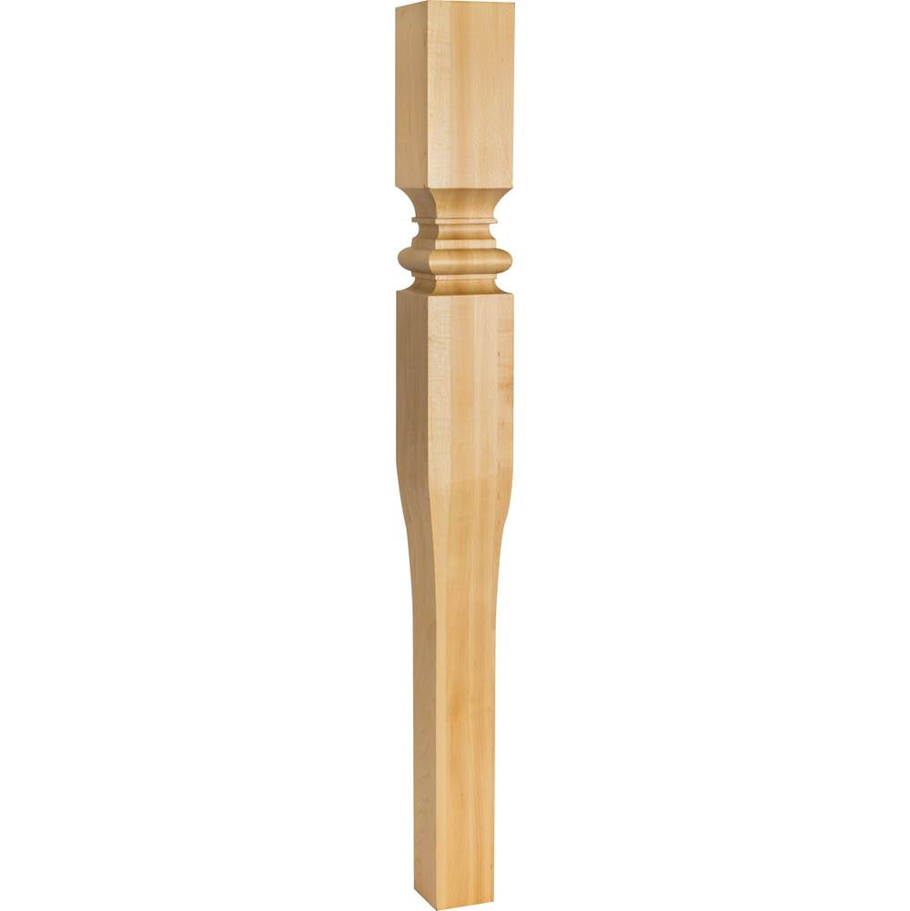 Hardware Resources - 3-1/2'' W x 3-1/2'' D x 35-1/2'' H Hard Maple Tapered Art Nouveau Post - Unfinished