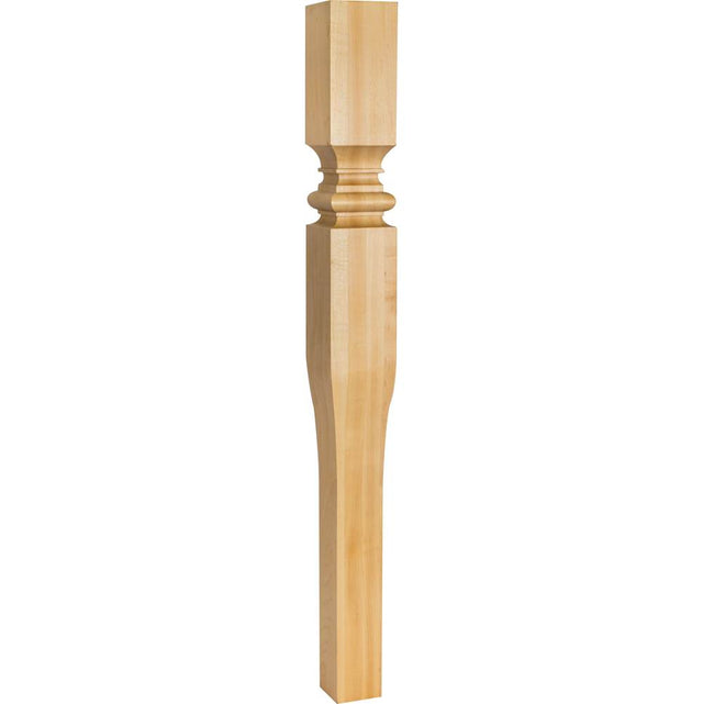 Hardware Resources - 3-1/2'' W x 3-1/2'' D x 35-1/2'' H Hard Maple Tapered Art Nouveau Post - Unfinished