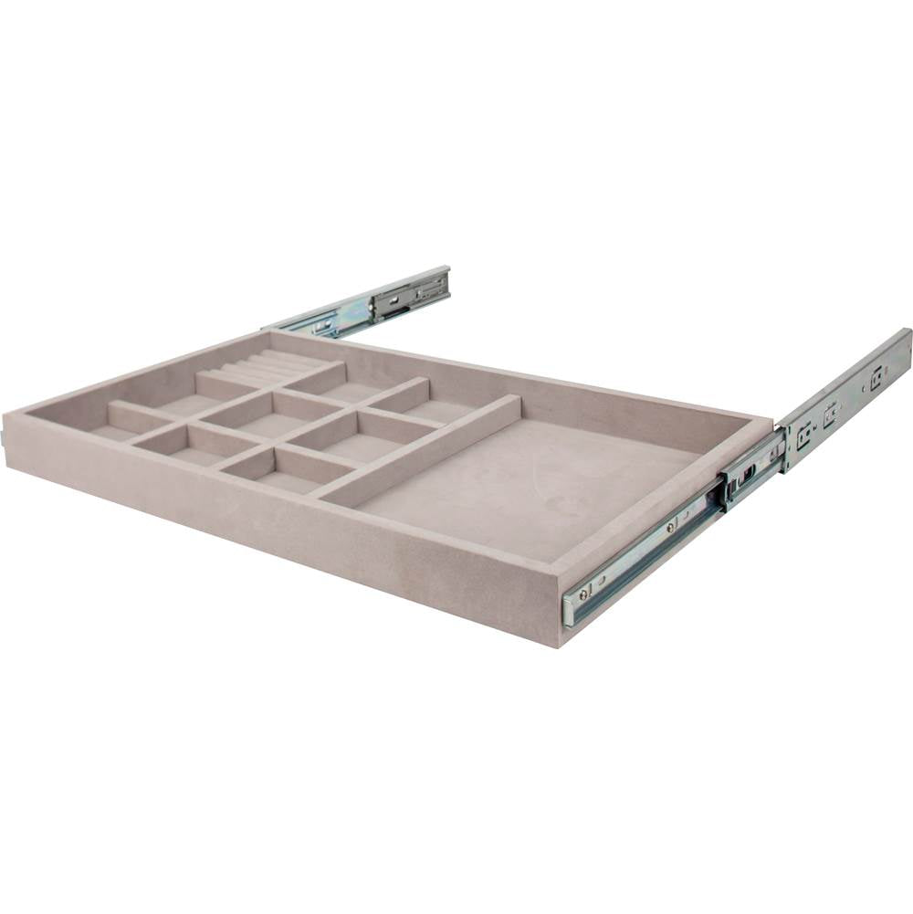 Hardware Resources - Grey Felt 10-Compartment Jewelry Organizer Drawer - Grey
