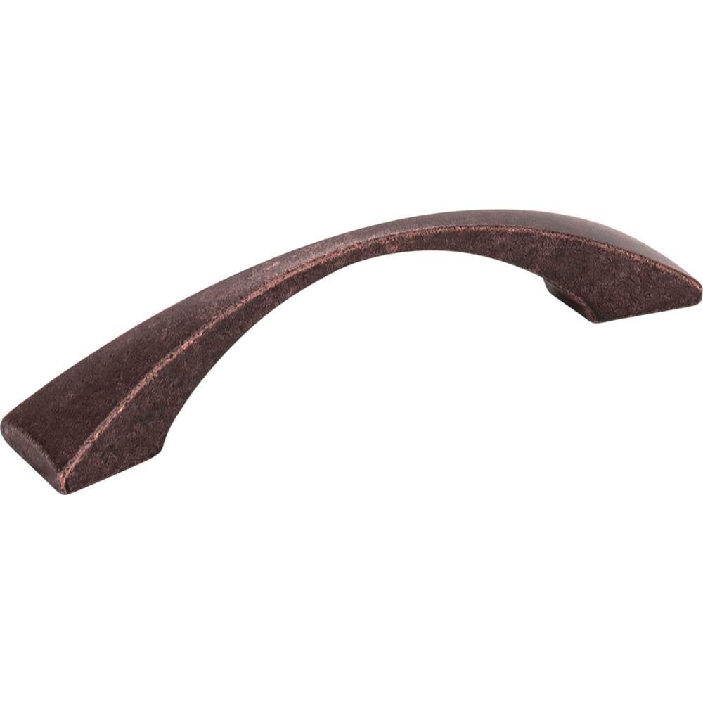 Hardware Resources - 96 mm Center-to-Center Distressed Oil Rubbed Bronze Square Glendale Cabinet Pull - Distressed Oil Rubbed Bronze