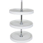 Hardware Resources - 18'' Round Three-Shelf Plastic Lazy Susan Set with Chrome Hubs - White