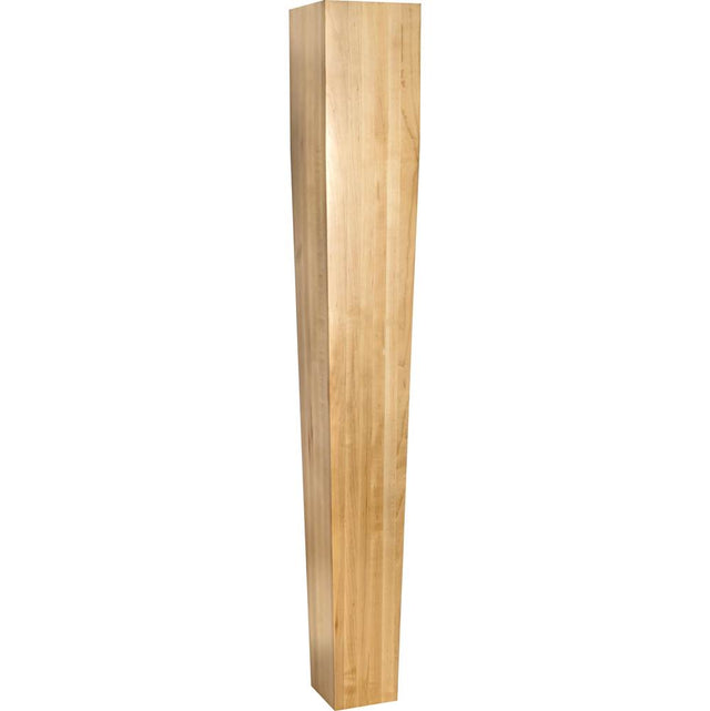 Hardware Resources - 5'' W x 5'' D x 35-1/2'' H Rubberwood Square Tapered Post - Unfinished