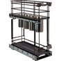 Hardware Resources - 8'' Black Nickel STORAGE WITH STYLE  Metal ''No Wiggle'' Soft-close Utensil Base Pullout - Black Nickel