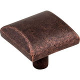 Hardware Resources - 1-1/8'' Overall Length Distressed Oil Rubbed Bronze Square Glendale Cabinet Knob - Distressed Oil Rubbed Bronze