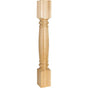 Hardware Resources - 4-1/2'' W x 4-1/2'' D x 35-1/2'' H Rubberwood Fluted Post - Unfinished