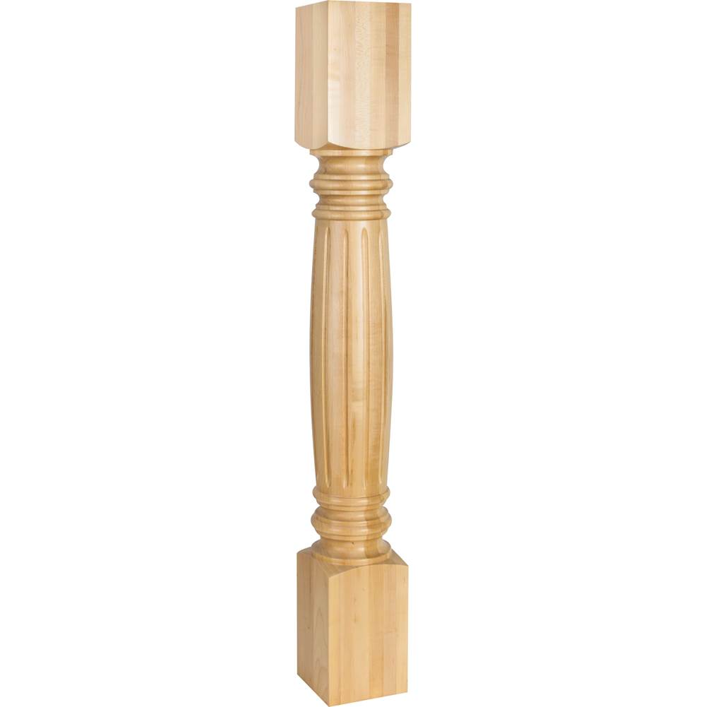 Hardware Resources - 4-1/2'' W x 4-1/2'' D x 35-1/2'' H Hard Maple Fluted Post - Unfinished