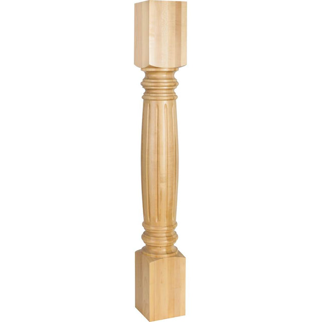 Hardware Resources - 4-1/2'' W x 4-1/2'' D x 35-1/2'' H Hard Maple Fluted Post - Unfinished