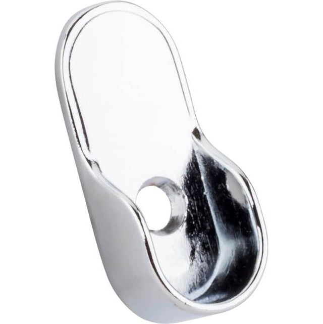 Hardware Resources - Chrome Knock-In Mounting Bracket for Oval Closet Rods - Chrome