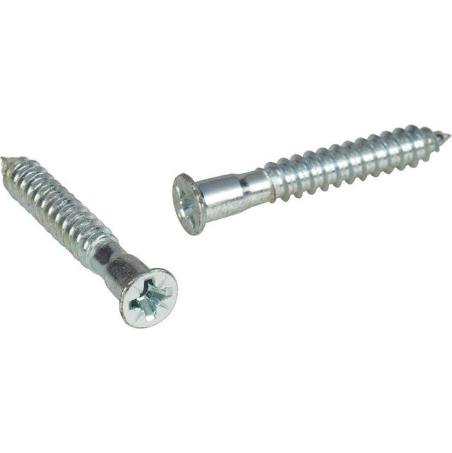 Hardware Resources - 7 mm x 50 mm Zinc Finish Flat Head Pozi Confirmat Screw with Point - Bag of 500 - Zinc