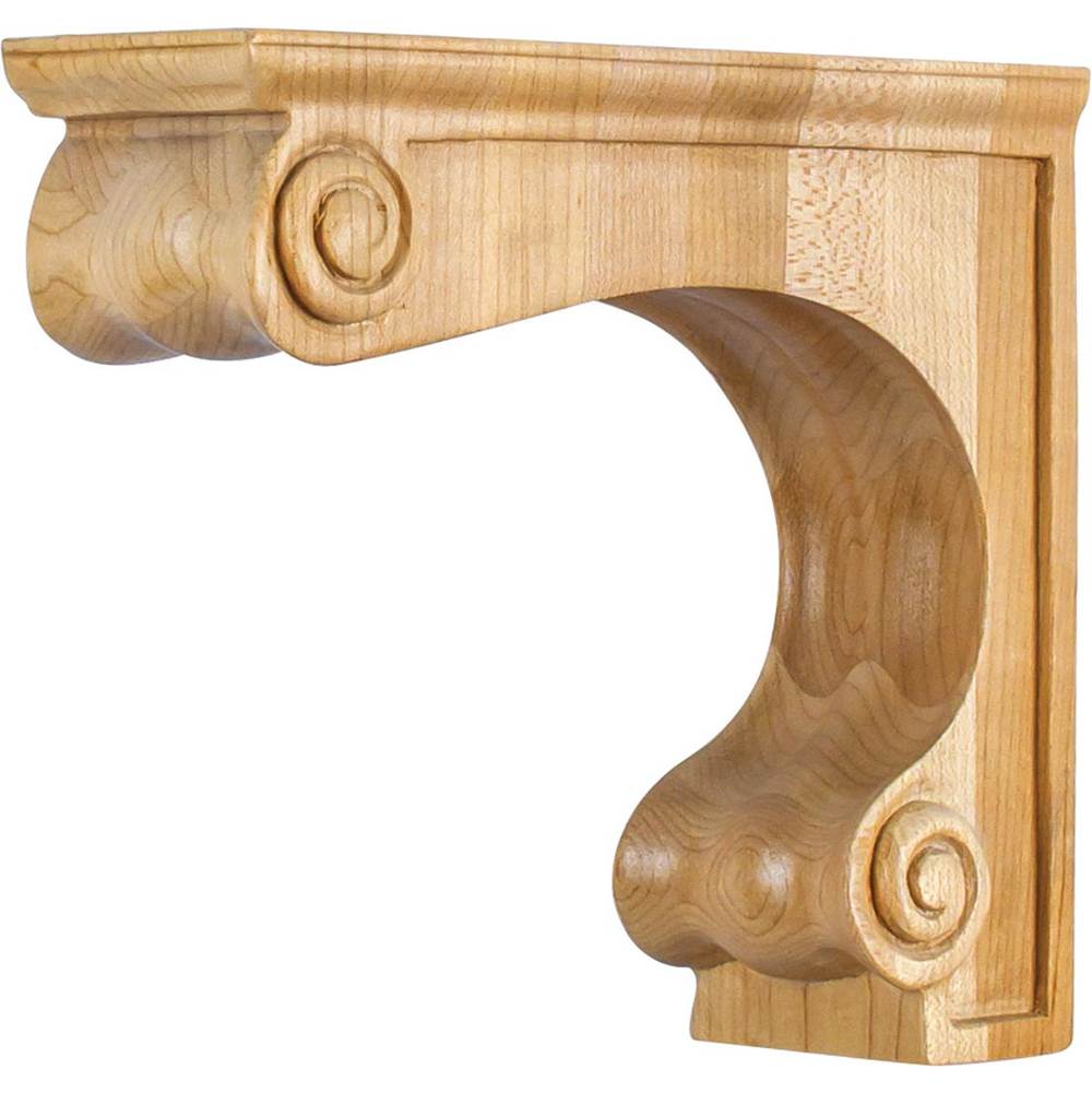 Hardware Resources - 2-11/16'' W x 8'' D x 7'' H Maple Range Hood Corbel - Unfinished