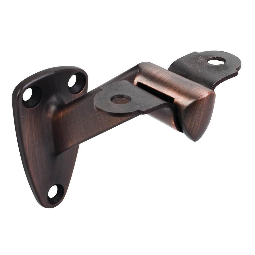 Hardware Resources - 1-7/16'' x 2-1/2'' Heavy Duty Handrail Bracket with  3-3/8'' Projection - Dark Brushed Antique Copper - Distressed Oil Rubbed Bronze