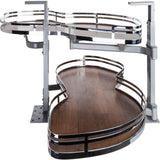 Hardware Resources - 15'' Polished Chrome and Walnut Blind Corner Swingout for Openings on the Right of the Blind - Polished Chrome