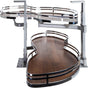 Hardware Resources - 15'' Polished Chrome and Walnut Blind Corner Swingout for Openings on the Right of the Blind - Polished Chrome