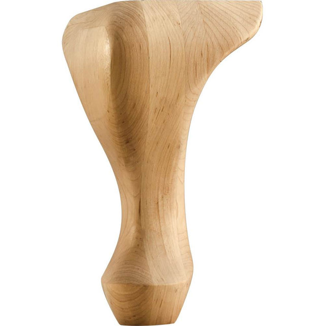 Hardware Resources - 4-1/4'' W x 4-1/4'' D x 8'' H Rubberwood Queen Anne Leg - Unfinished