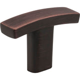 Hardware Resources - 1-1/2'' Overall Length Brushed Oil Rubbed Bronze Square Thatcher Cabinet ''T'' Knob - Brushed Oil Rubbed Bronze
