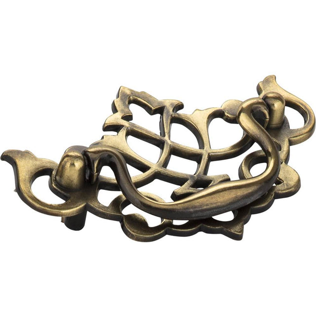 Hardware Resources - 3'' Center-to-Center Brushed Antique Brass Baroque Kingsport Cabinet Drop Pull - Brushed Antique Brass