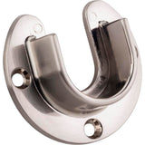 Hardware Resources - Satin Nickel Open Screw-In Mounting Bracket for 1-5/16'' Round Closet Rods - Satin Nickel
