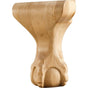 Hardware Resources - 4-1/4'' W x 2-3/4'' D x 6'' H Rubberwood Center Ball and Claw Leg - Unfinished