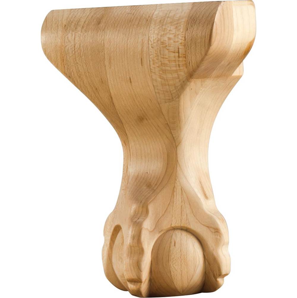 Hardware Resources - 4-1/4'' W x 2-3/4'' D x 6'' H Oak Center Ball and Claw Leg - Unfinished