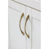 128 mm Center-to-Center Brushed Antique Brass Arched Kingsport Cabinet Pull
