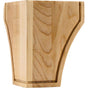 Hardware Resources - 3-1/2'' W x 3-1/2'' D x 4-1/2'' H Alder Triangular Mission Bun Foot - Unfinished