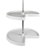 Hardware Resources - 24'' Kidney Two-Shelf Plastic Lazy Susan Set - White