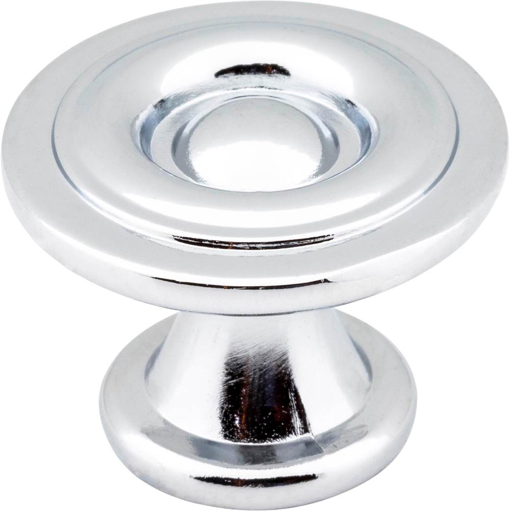 Hardware Resources - 1-3/16'' Diameter Polished Chrome Button Syracuse Cabinet Knob - Polished Chrome