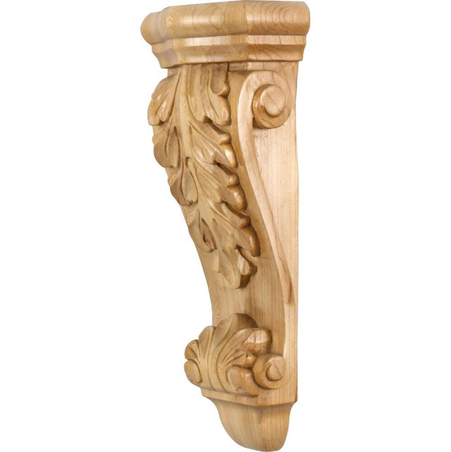 Hardware Resources - 5-1/2'' W x 3-1/2'' D x 14'' H Alder Low-profile Acanthus Corbel - Unfinished