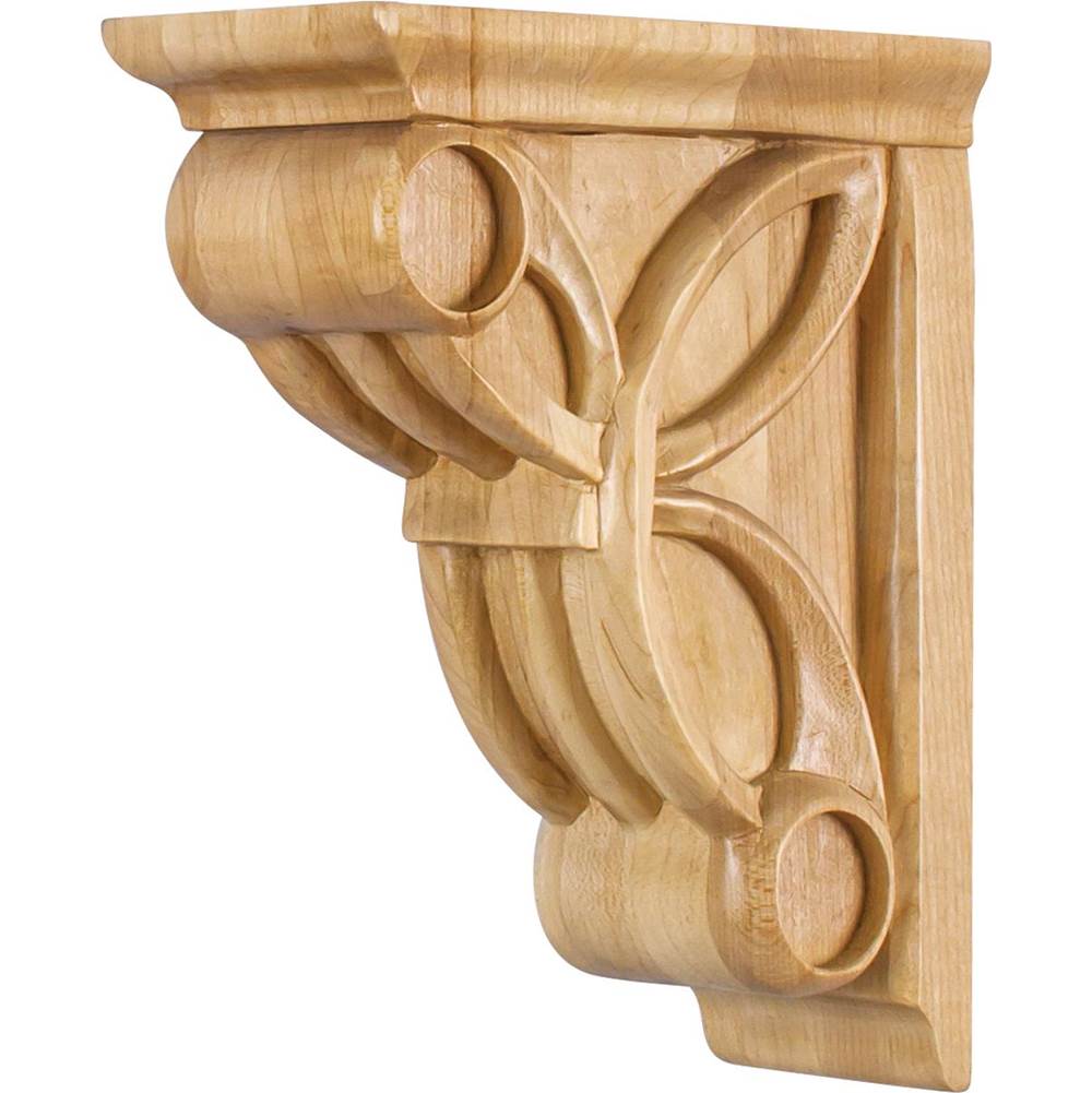 Hardware Resources - 3'' W x 6-3/8'' D x 8'' H Rubberwood Celtic Weave Art Deco Corbel - Unfinished