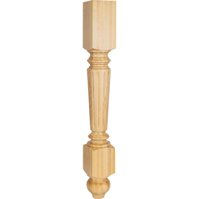 Hardware Resources - 4-1/2'' W x 4-1/2'' D x 35-1/2'' H Hard Maple Fluted Leg - Unfinished