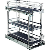Hardware Resources - 8'' Polished Chrome STORAGE WITH STYLE  Metal ''No Wiggle'' Under Drawer Base Pullout, Preassembled with Soft-close Slides - Polished Chrome