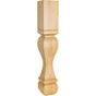 Hardware Resources - 6'' W x 6'' D x 35-1/2'' H Alder Footed Square Post - Unfinished