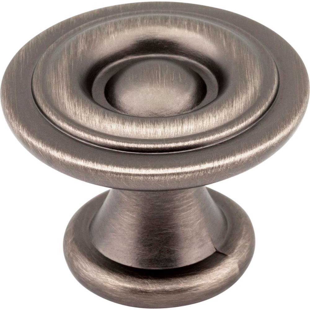 Hardware Resources - 1-3/16'' Diameter Brushed Pewter Button Syracuse Cabinet Knob - Brushed Pewter