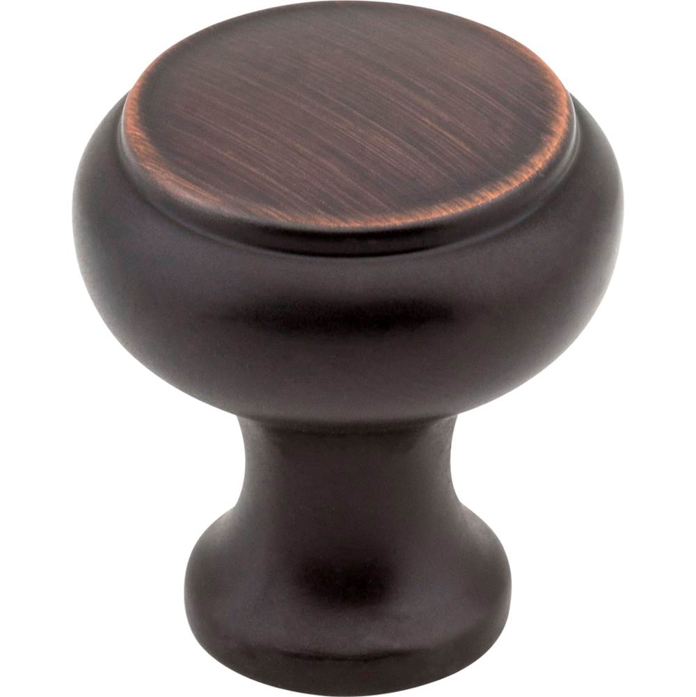 Hardware Resources - 1-3/16'' Diameter Brushed Oil Rubbed Bronze Button Westbury Cabinet Knob - Brushed Oil Rubbed Bronze