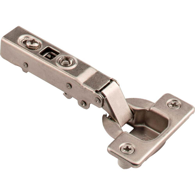 Hardware Resources - 110 degree Heavy Duty Full Overlay Screw Adjustable Soft-close Hinge with Press-in 8 mm Dowels - Polished Nickel