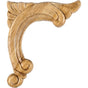 Hardware Resources - 3-3/4'' W x 5/16'' D x 4-1/2'' H Right Pressed Rubberwood Acanthus Corner Applique - Unfinished